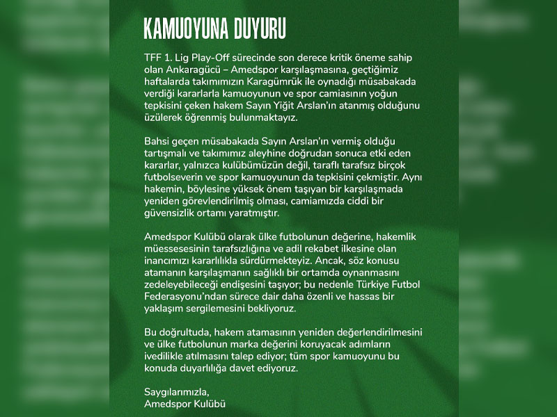 Amedspor'dan Tff'ye Tepki2