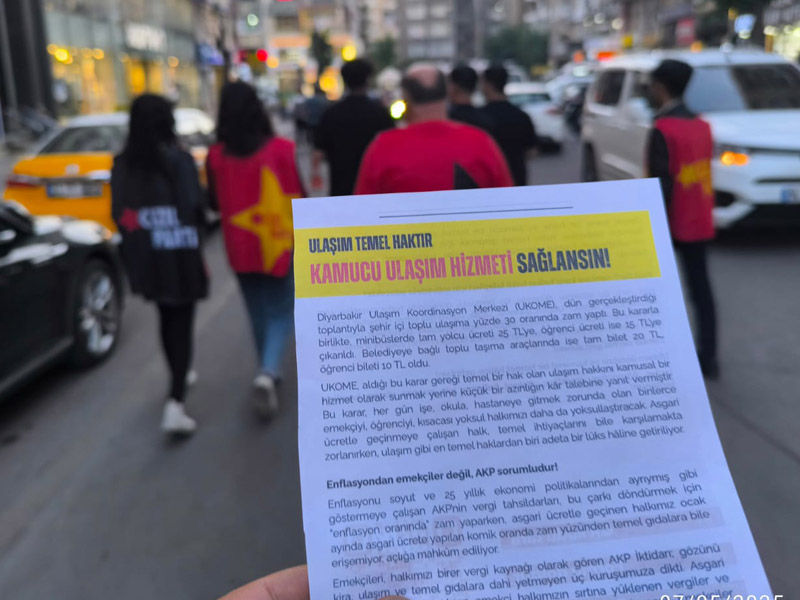 Kızıl Parti’den Diyarbakır'daki Toplu Ulaşım Zammına Sert Tepki3
