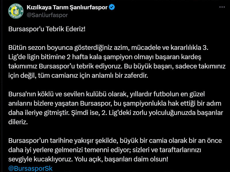 Bursaspor'u Tebrik Eden Şanlıurfaspor'a, Amedsporlu Taraftarlardan Tepki2