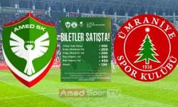 Amedspor Ümraniyespor maçı İçin bilet fiyatları satışta