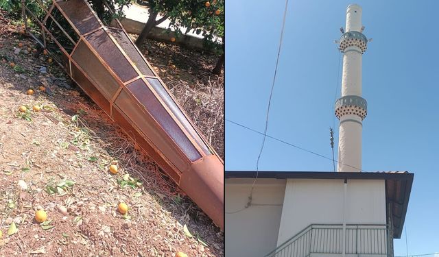 Fırtına iki ilde minare yıktı