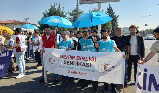 Diyarbakır'da hekimler, insanca çalışma koşulları için eylem yaptı