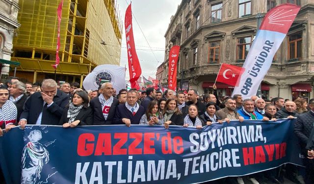 CHP'nin Gazze yürüyüşüne polis engeli: Tünelden Taksim’e geçit verilmedi
