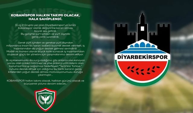 Diyarbekirspor Kobanispor oldu, iki futbolcuyla yollar ayrıldı