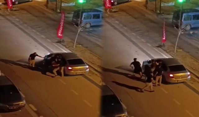 Aracın önünü kesip sürücüyü darp ettiler