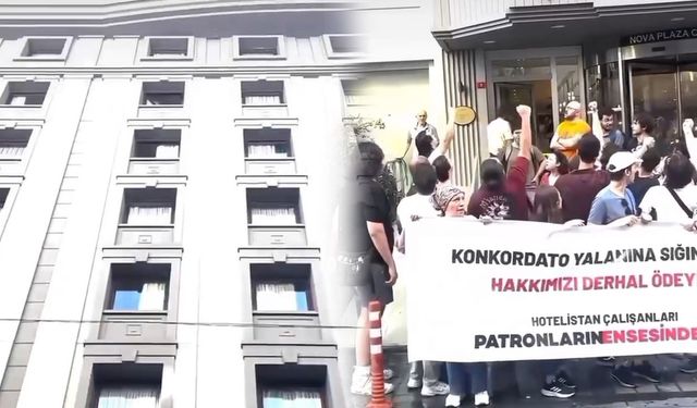 Otel önünde işçi protestosu: Patron sıcak su döktü