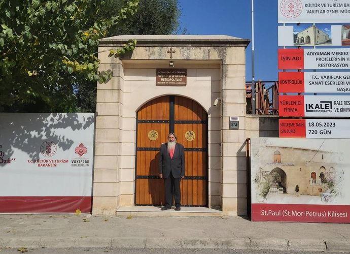 Adıyaman’da depremde zarar gören kilisenin restorasyon çalışmalarına başlandı