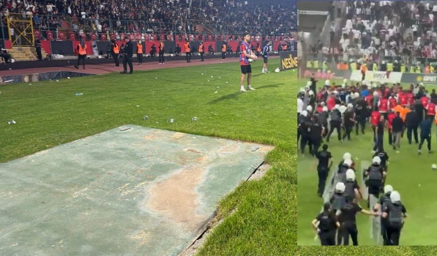 Hakem, Elazığspor ile Vanspor arasında oynanan karşılaşmayı durdurdu