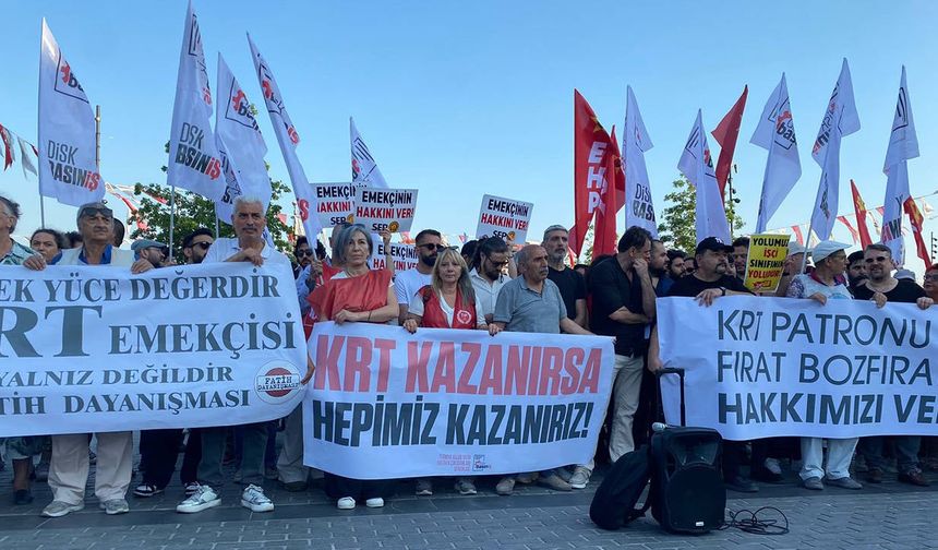 KRT çalışanları Beşiktaş Meydanı’nda direnişe devam ediyor