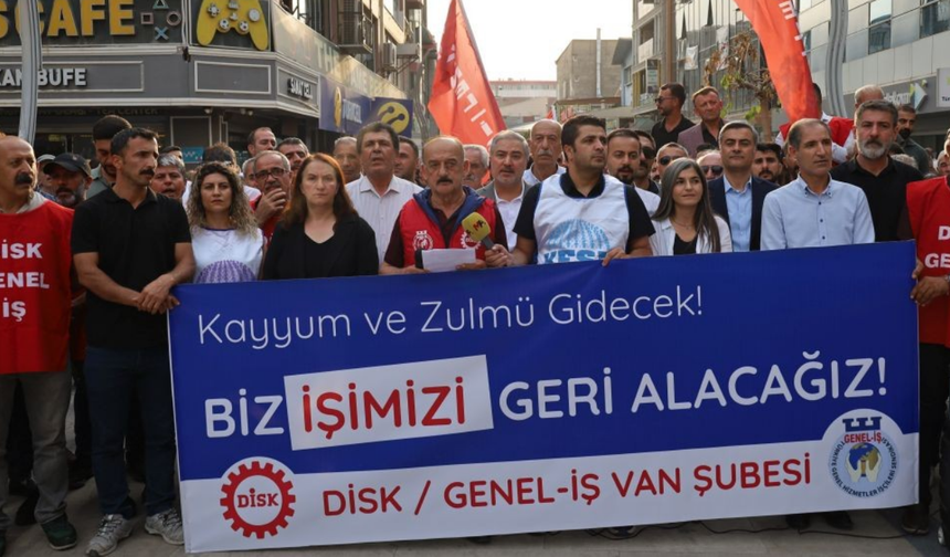 Van'da kayyım mağduru işçiler, protesto ile seslerini duyurdu